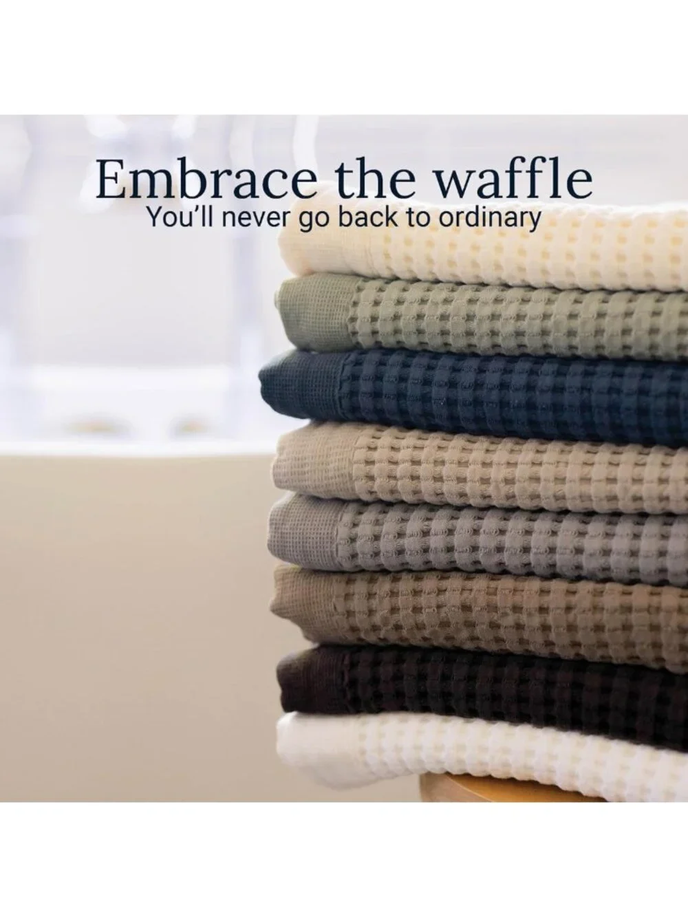 Soft Waffle Bath Towels & Wash Cloths Set of 4 - Quick Dry, Exfoliating, Modern